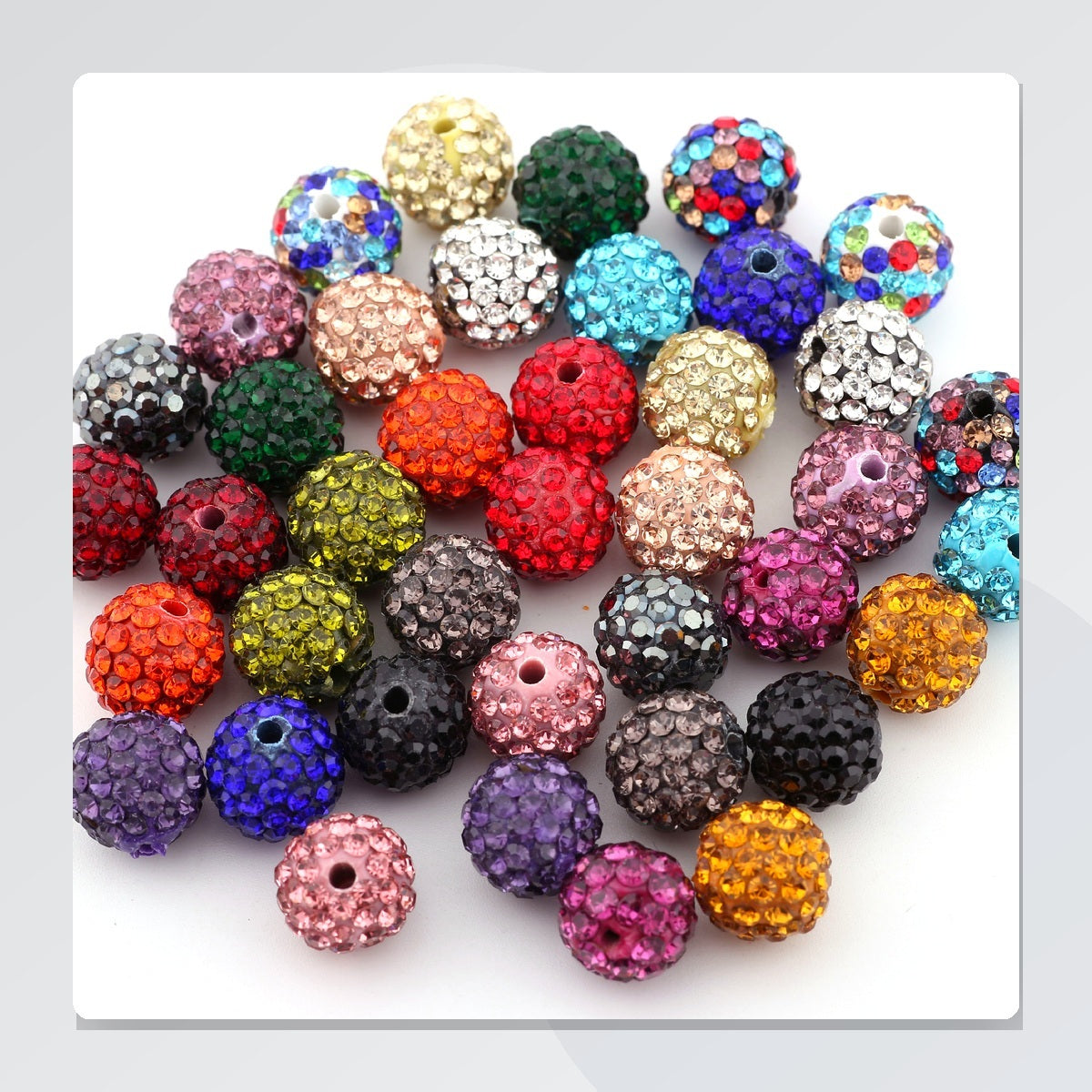 Six-Row Rhinestone Ball Beads