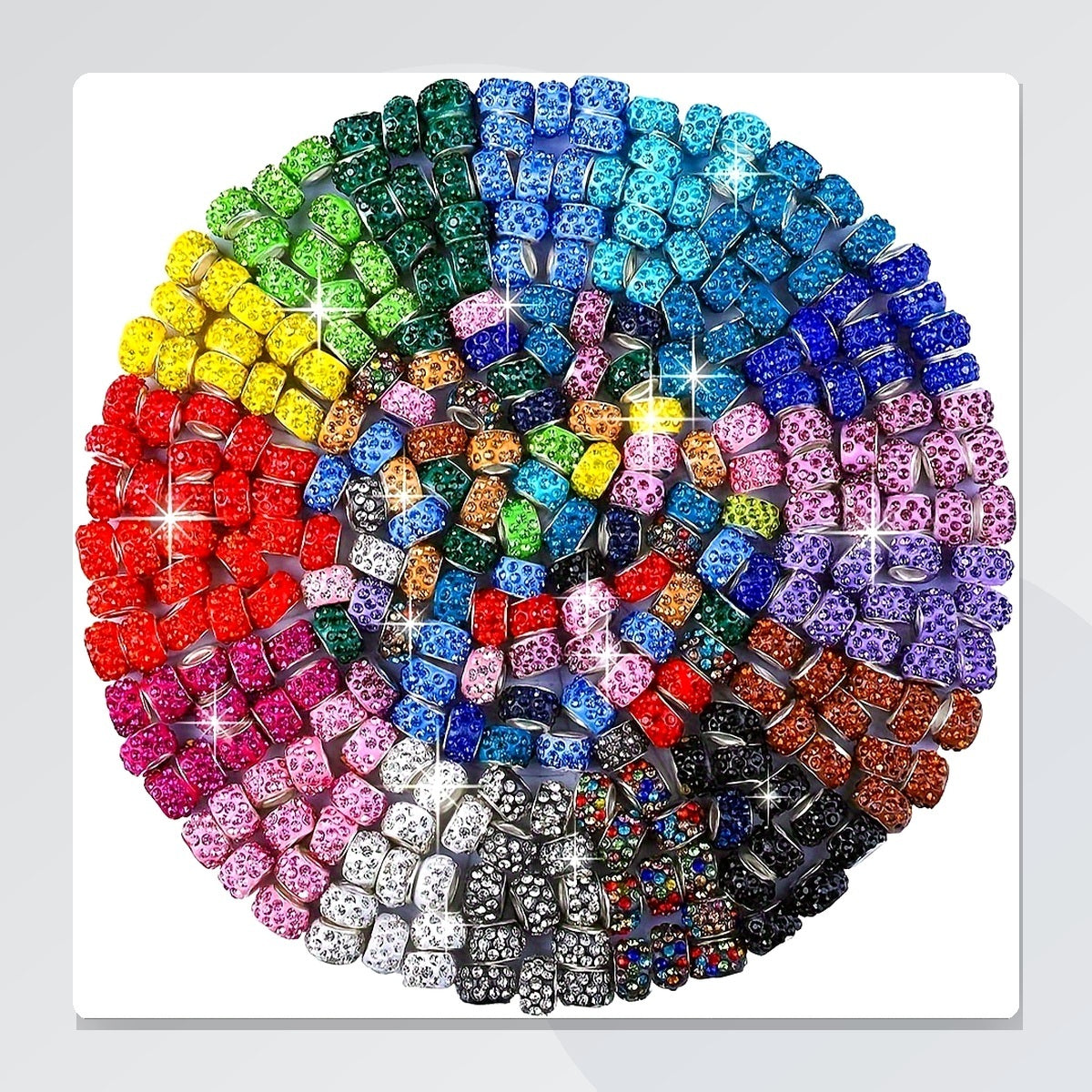 Three-Row Rhinestone Eyelet Beads